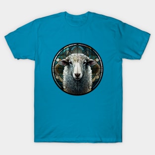 Stained Glass Farm Sheep T-Shirt